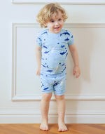 Aqua Shark Short Sleeve Pajamas