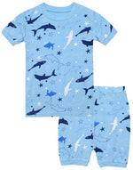 Aqua Shark Short Sleeve Pajamas