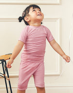 Berry Pink Bamboo Stitch Short Sleeve Pajamas