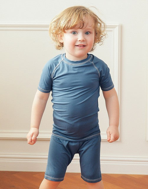 Bluestone Bamboo Stitch Short Sleeve Pajamas