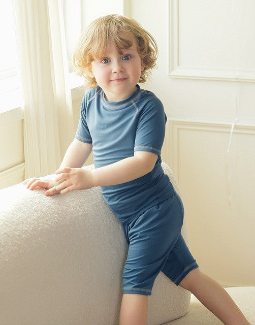 Bluestone Bamboo Stitch Short Sleeve Pajamas