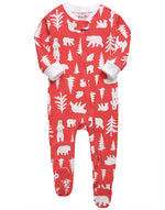 Christmas Polar Bear Red Baby Footed Sleepers