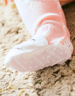 Pink Bunny Baby Footed Sleepers