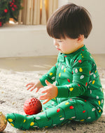 Christmas Green Light Baby Footed Sleepers