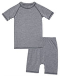 Grey Bamboo Stitch Short Sleeve Pajamas