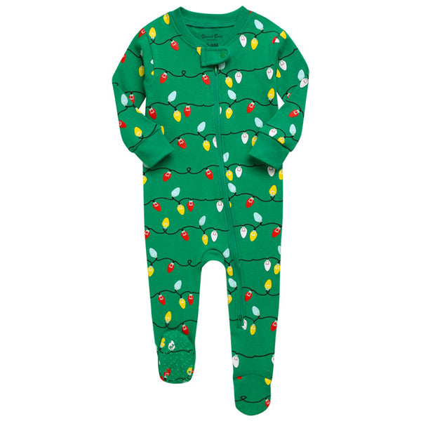 Unisex Baby Long Sleeve Reindeer Footed One-Piece Pajamas