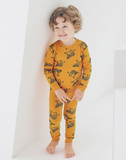 Orange Cheetah Modal Long Sleeve Pajama