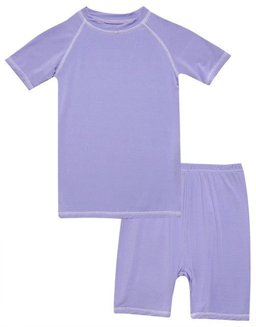 Purple Bamboo Stitch Short Sleeve Pajamas