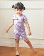 Shirring Purple Rabbit Short Sleeve Pajamas