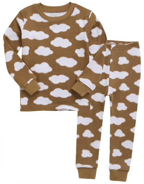 Brown Cloud Modal Long Sleeve Pajama