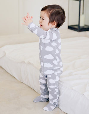 Grey Cloud Baby Footed Sleepers