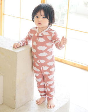 Indi Pink Cloud Baby Footed Sleepers