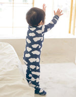 Navy Cloud Baby Footed Sleepers