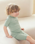 Pastel Green Bamboo Stitch Short Sleeve Pajamas