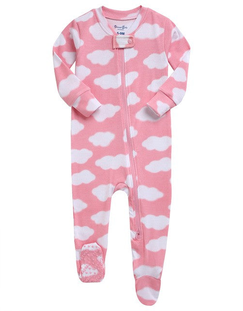 Pink Cloud Baby Footed Sleepers