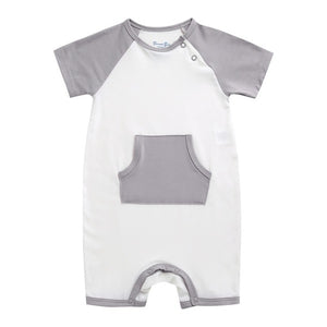 Grey Pocket Bamboo Baby Romper