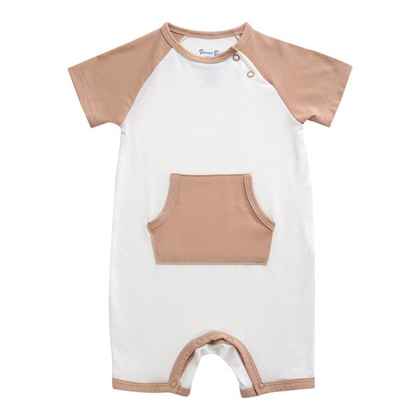 Brown Pocket Bamboo Baby Romper