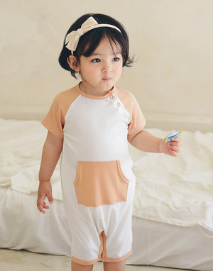 Brown Pocket Bamboo Baby Romper