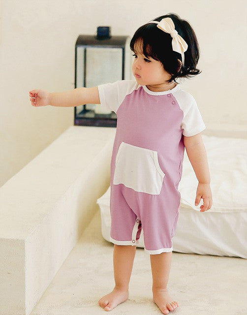 Purple Bamboo Baby Romper