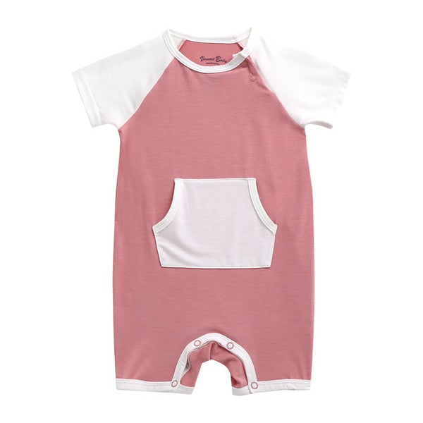 Rose Pink Bamboo Baby Romper