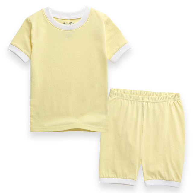 Yellow Macaron Short Sleeve Pajamas