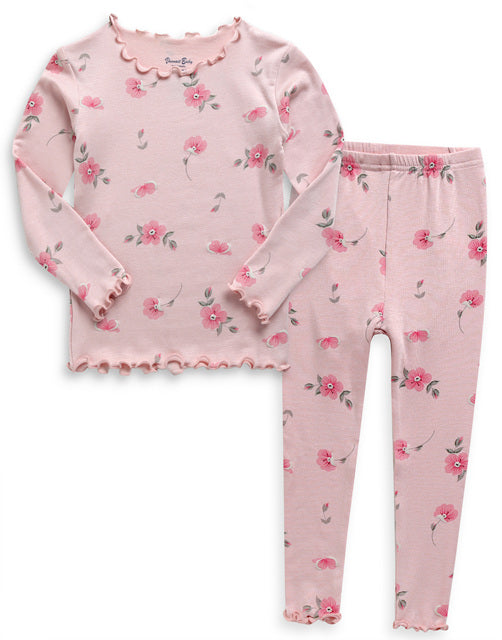 Shirring Romantic Rose Modal Long Sleeve Pajama