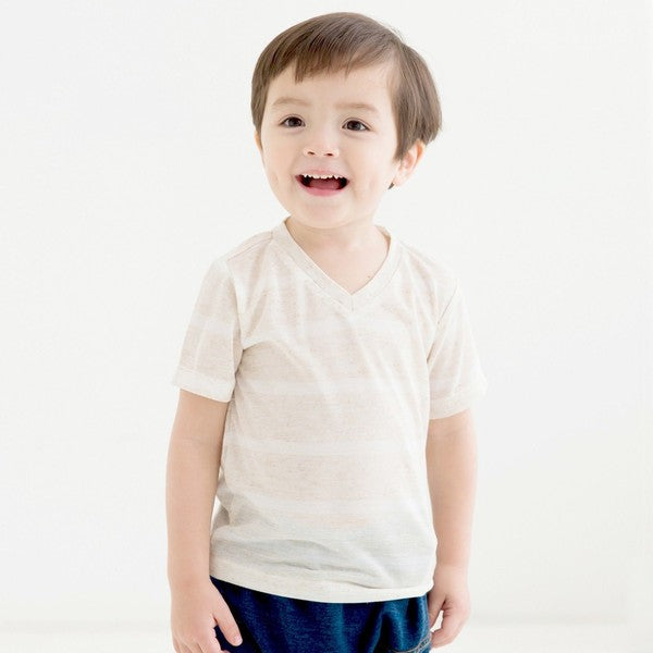 Cream Short Sleeve Vneck Tshirt - Go PJ Party