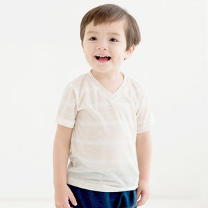 Cream Short Sleeve Vneck Tshirt - Go PJ Party