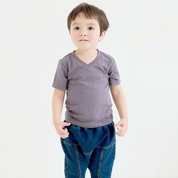 Charcoal Short Sleeve Vneck Tshirt - Go PJ Party