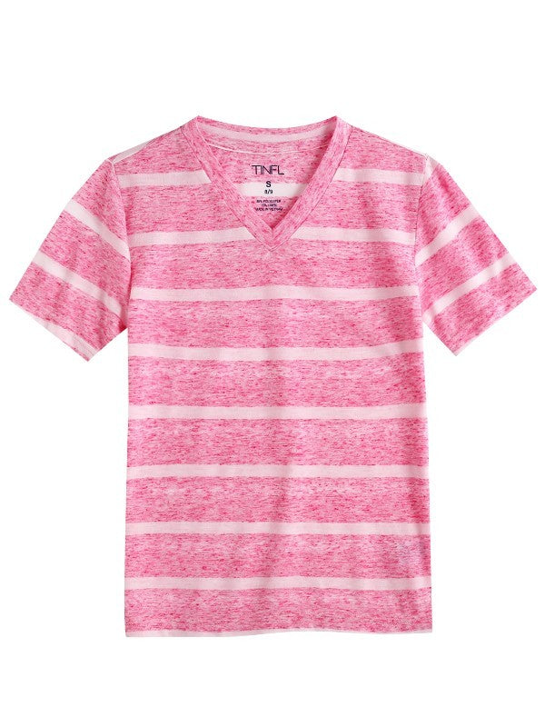 Pink Short Sleeve Vneck Tshirt - Go PJ Party