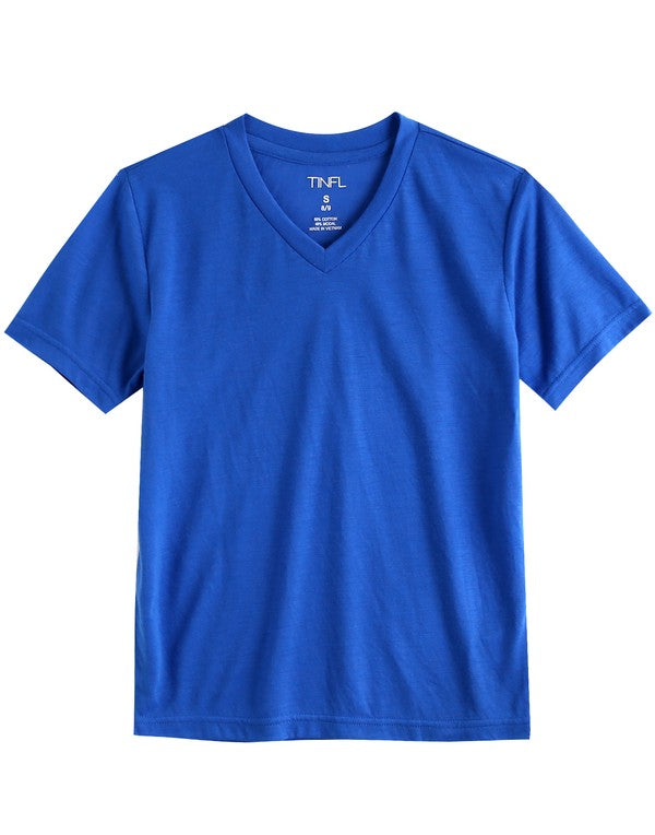 R. Blue Short Sleeve Vneck Tshirt - Go PJ Party