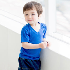 R. Blue Short Sleeve Vneck Tshirt - Go PJ Party