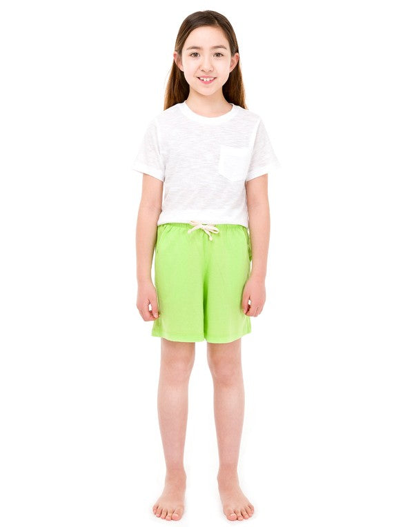 Buy girls neon 2025 green cotton shorts