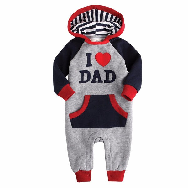 I love Dad Fleece Hoodie Jumpsuit - Go PJ Party