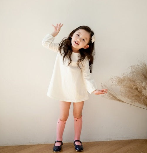 Girls Ivory Shift Tshirt Dress - Go PJ Party