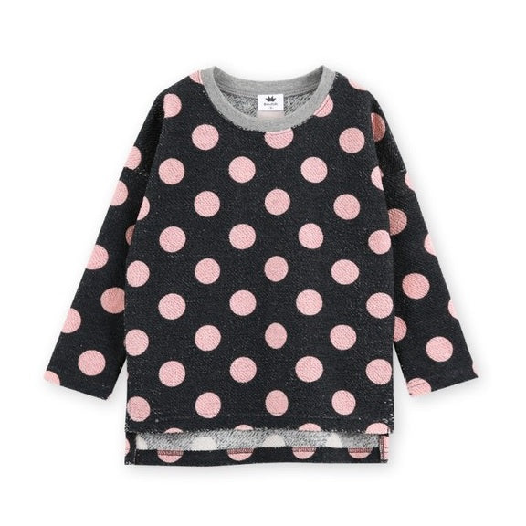 Pink Polka Dot Crew Neck Sweater - Go PJ Party