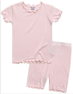 Shirring Pink Short Sleeve Pajamas - Go PJ Party