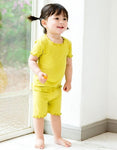 Shirring Olive Short Sleeve Pajamas - Go PJ Party