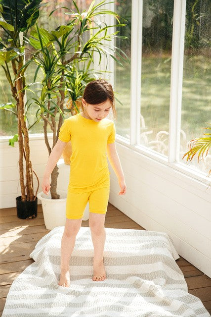 Colorful Mustard Short Sleeve Pajamas - Go PJ Party