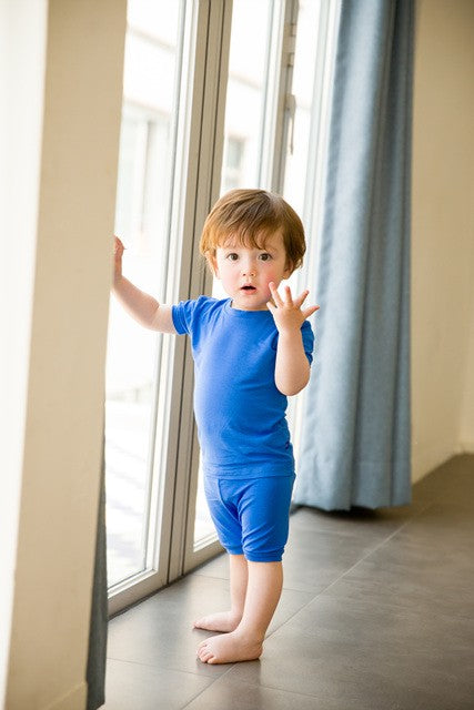 Colorful Blue Short Sleeve Pajamas - Go PJ Party