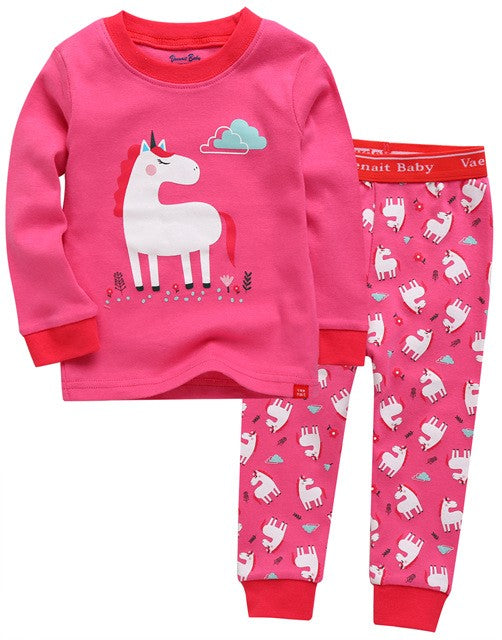 Hotpink Unicorn Long Sleeve Pajama - Go PJ Party