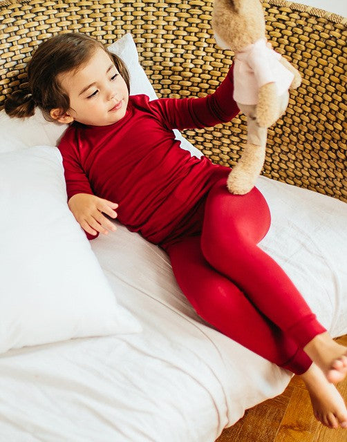 Modal Long Sleeve Pajama (Light Red/Dark Red)