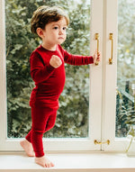 Modal Long Sleeve Pajama (Light Red/Dark Red)