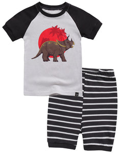 Summer Dino Short Sleeve Pajamas