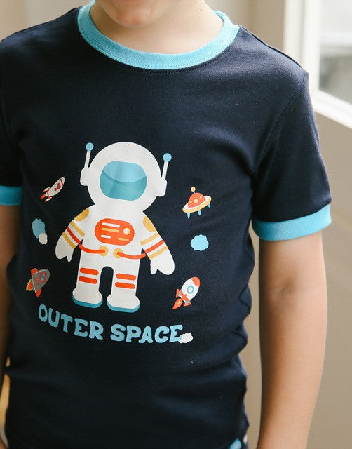 Space Boy Short Sleeve Pajamas