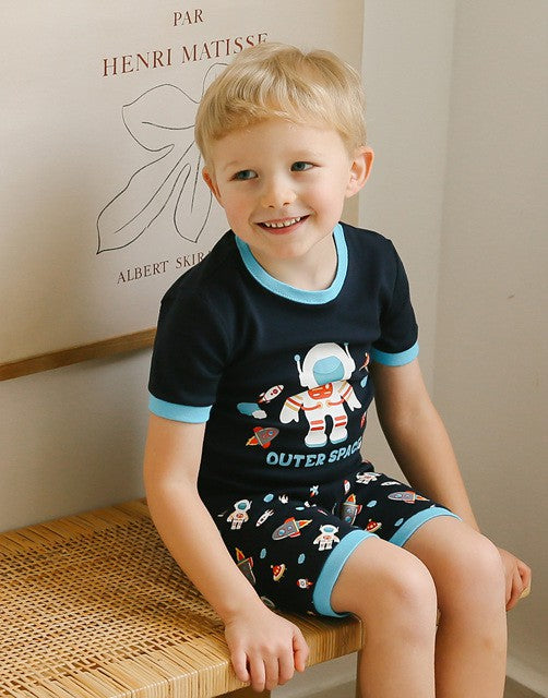 Space Boy Short Sleeve Pajamas