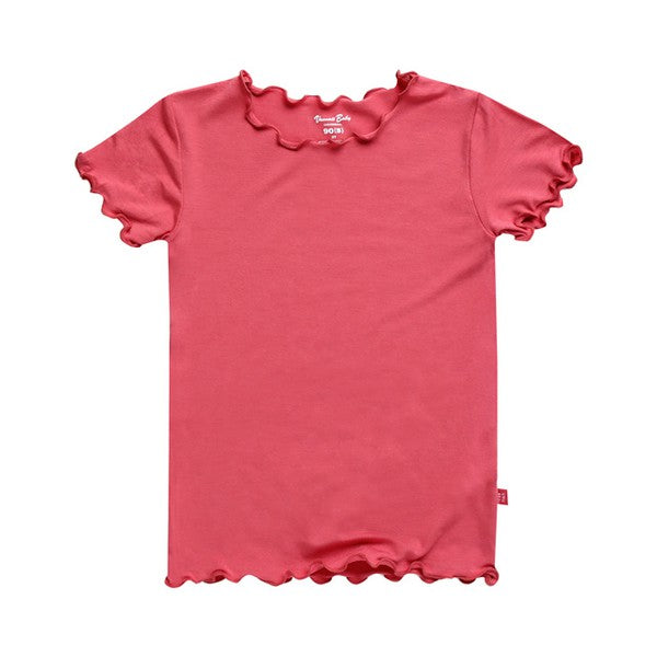 Shirring Rose Coral Short Sleeve Pajamas