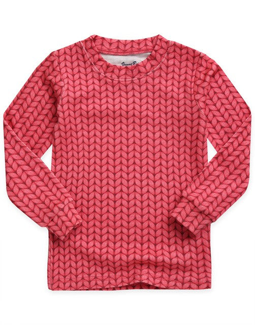 Cozy Knit Dark Pink Long Sleeve Pajama