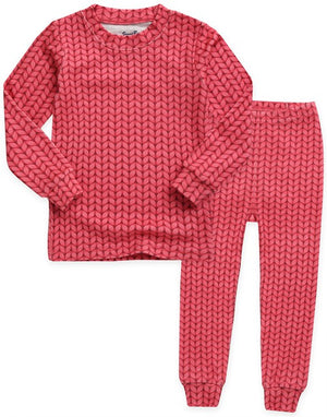 Cozy Knit Dark Pink Long Sleeve Pajama