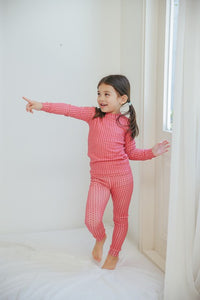 Cozy Knit Dark Pink Long Sleeve Pajama